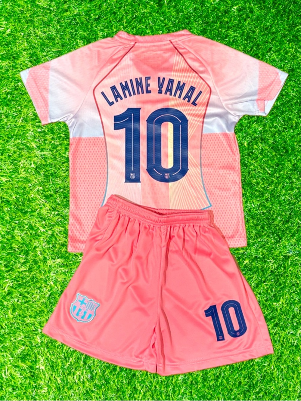 Pink Lamine Yamal Soccer Jersey Set 2 Piece Set Toddler Youth Jersey